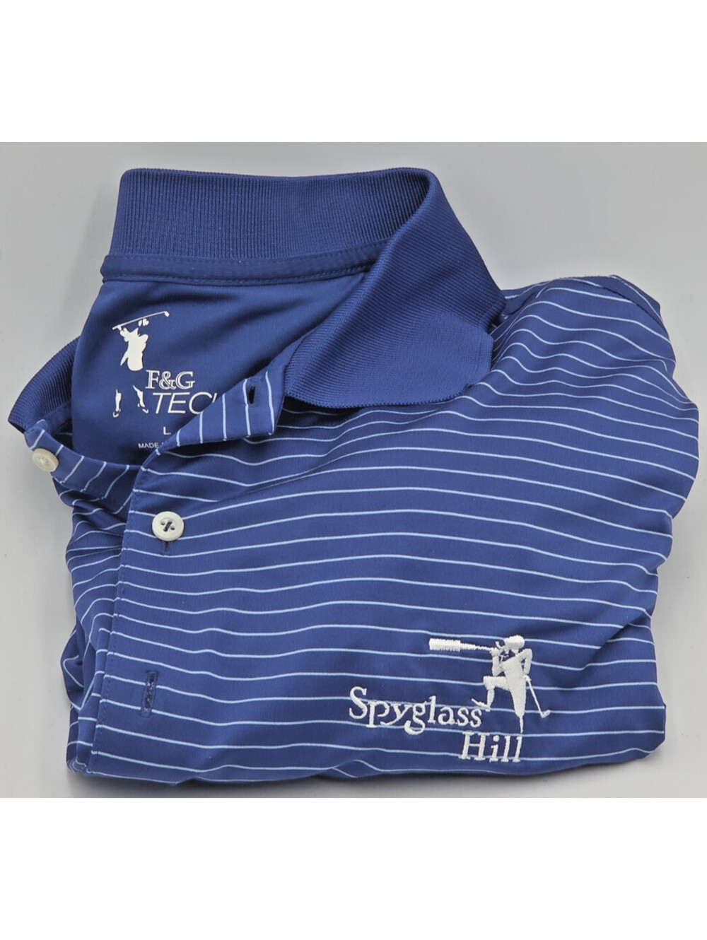 Fairway & Greene F&G Tech Spyglass Hill Pebble Beach Golf Polo Men's L Blue